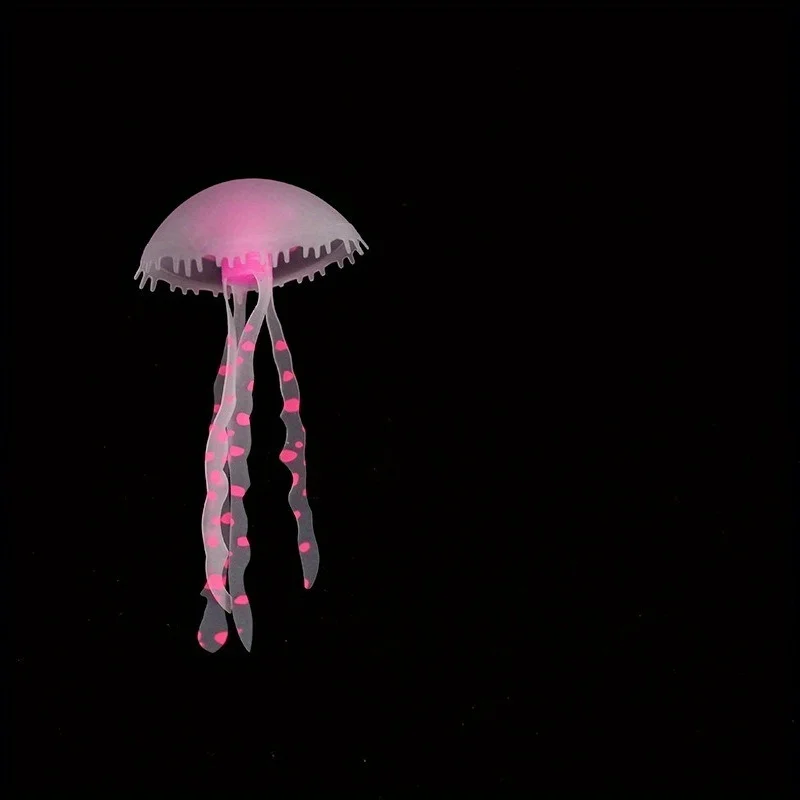 5PCS Colorful Artificial Glowing Effect Silicone Vivid Jellyfish Fish Tank Aquarium Decor Submarine Ornament Decoration Aquatic