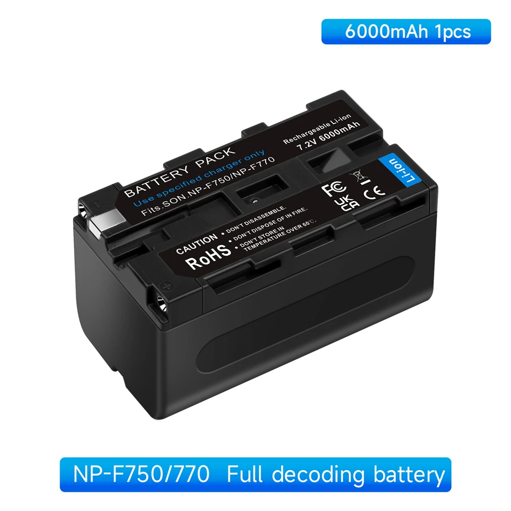 Batteria NP-F750 6000mAh Con USB - Compatibile Sony, Luci LED E Monitor Video - Foto 7