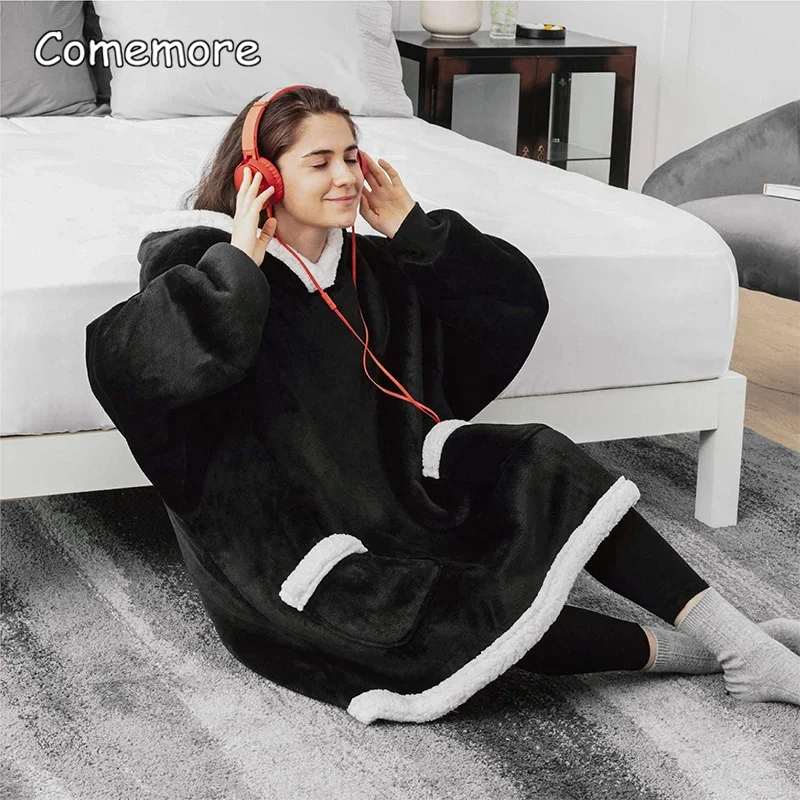 Coperta Con Cappuccio Oversize, Felpa Con Cappuccio Lunga Felpa Con Cappuccio Gigante Super Morbida Accogliente Calda Confortevole, Felpa Enorme Per Donne, Ragazze, Adulti, Uomini, Ragazzi,JewelBlue