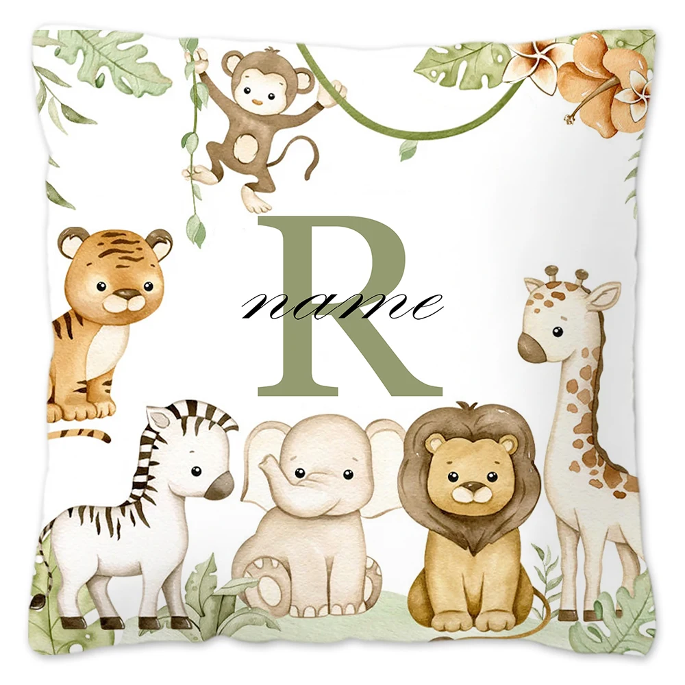 Personalized Animal Pillowcase - Custom Name Kids Bedroom Decoration & Birthday Gift