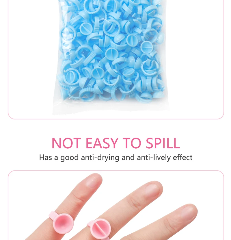 100Pcs Einweg Falsche Wimpern Kleber Ring Tasse Klebstoff Palette für Wimpern Verlängerung Halter Container Tattoo Pigment Make-Up-Tools – Detail 4