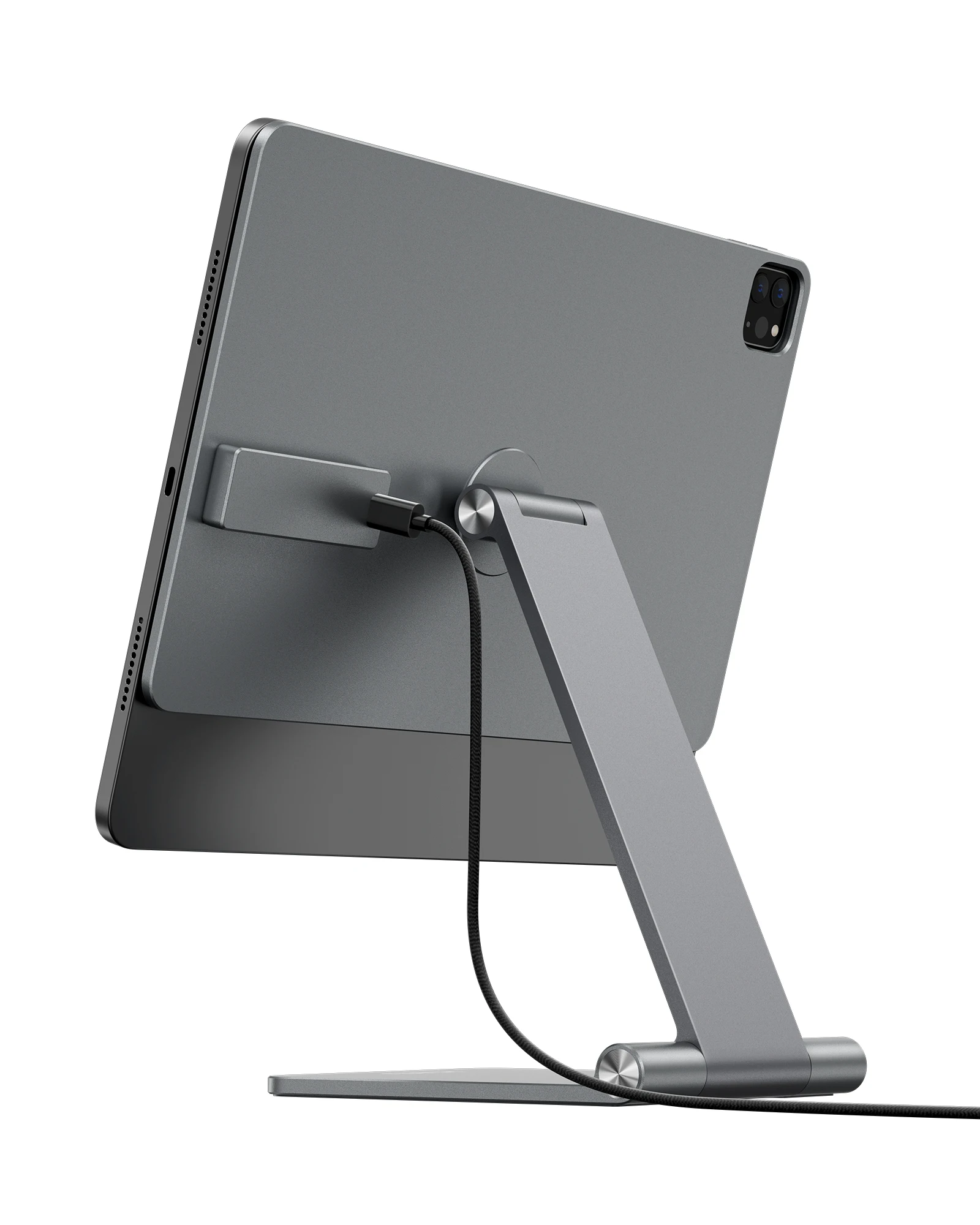 KUXIU Magnetic Charging Stand for iPad Pro 11/13 inch M4(2024), Foldable Aluminum Alloy Tablet Holder with 1M USB C Cable 2