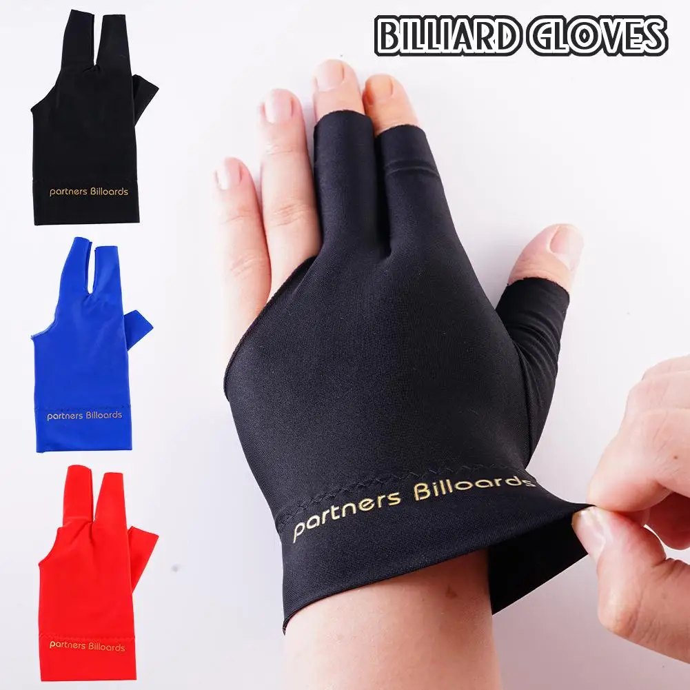 1PCS Three Fingers Snooker Glove Pure Color Elasticity Anti Glove Left Training Hand Right Spandex Billiard Skid R9J2