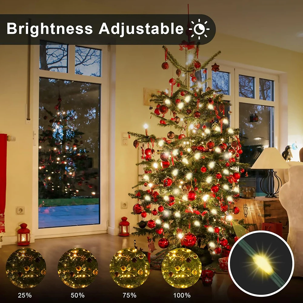 100M PVC LED String Fairy Lights Outdoor Waterproof for Christmas Home Party Wedding Garden Decoration