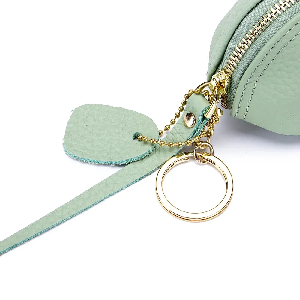 Leather Mini Coin Pouch, Cute Mouse Shape Keyring Wallet, Lady Lipstick Bag & Clutch, Vivid Girl Pendant Change Purse 지갑