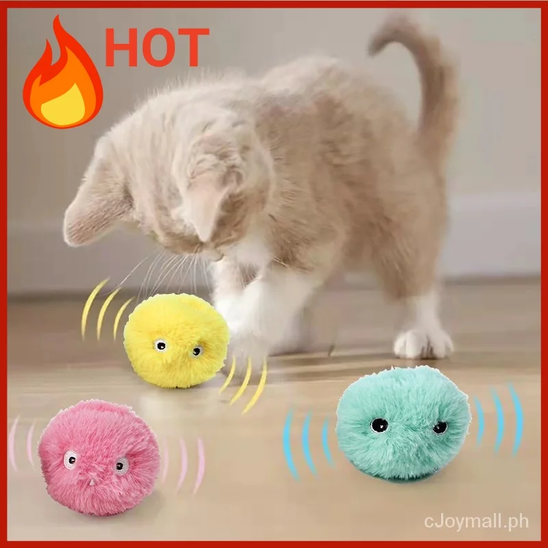 

Pet Smart Cat Toys Interactive Ball Plush Electric Catnip Training Toy Kitten Touch Sounding Pet Product Squeak Toy Cat Ball