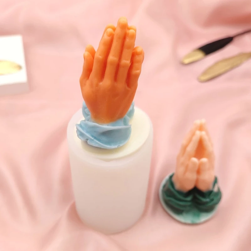 Hands Together Prayer Candles Epoxy Resin Mold Plaster Soap Silicone Mould DIY Crafts Ornaments Mold Drop shipping