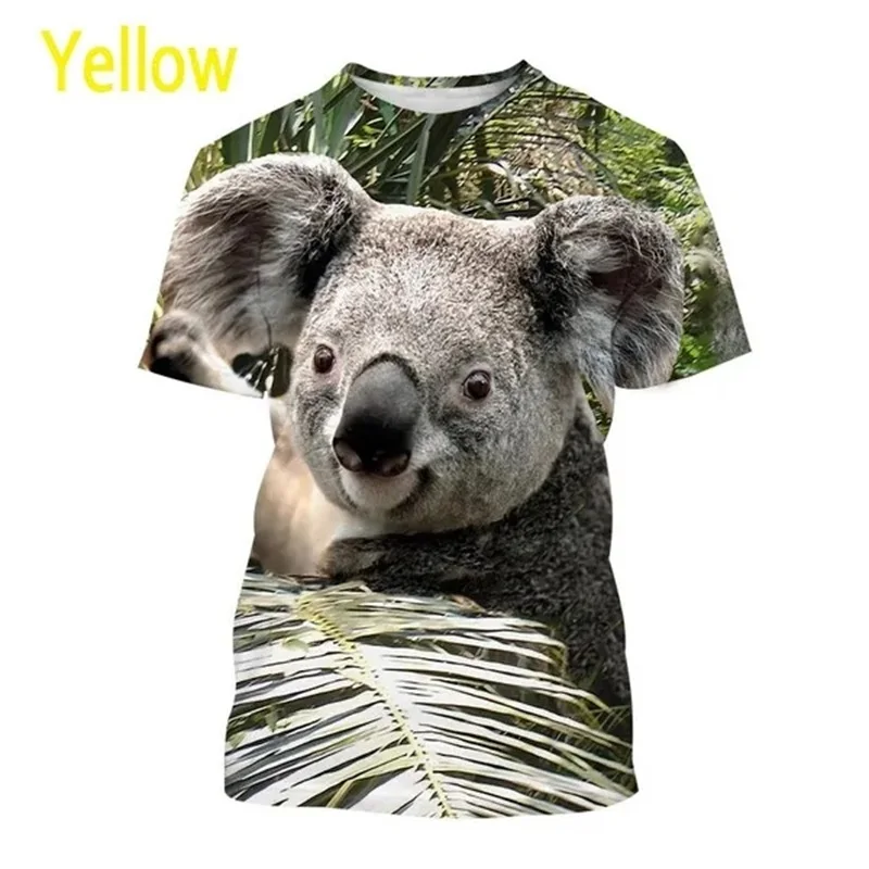 thumbnail image 1 of Camiseta con estampado 3D de animales y oso koala para hombre, camisetas con estampado de personalidad de Australia, camisetas unisex informales de manga corta para hombre, 1 of 5