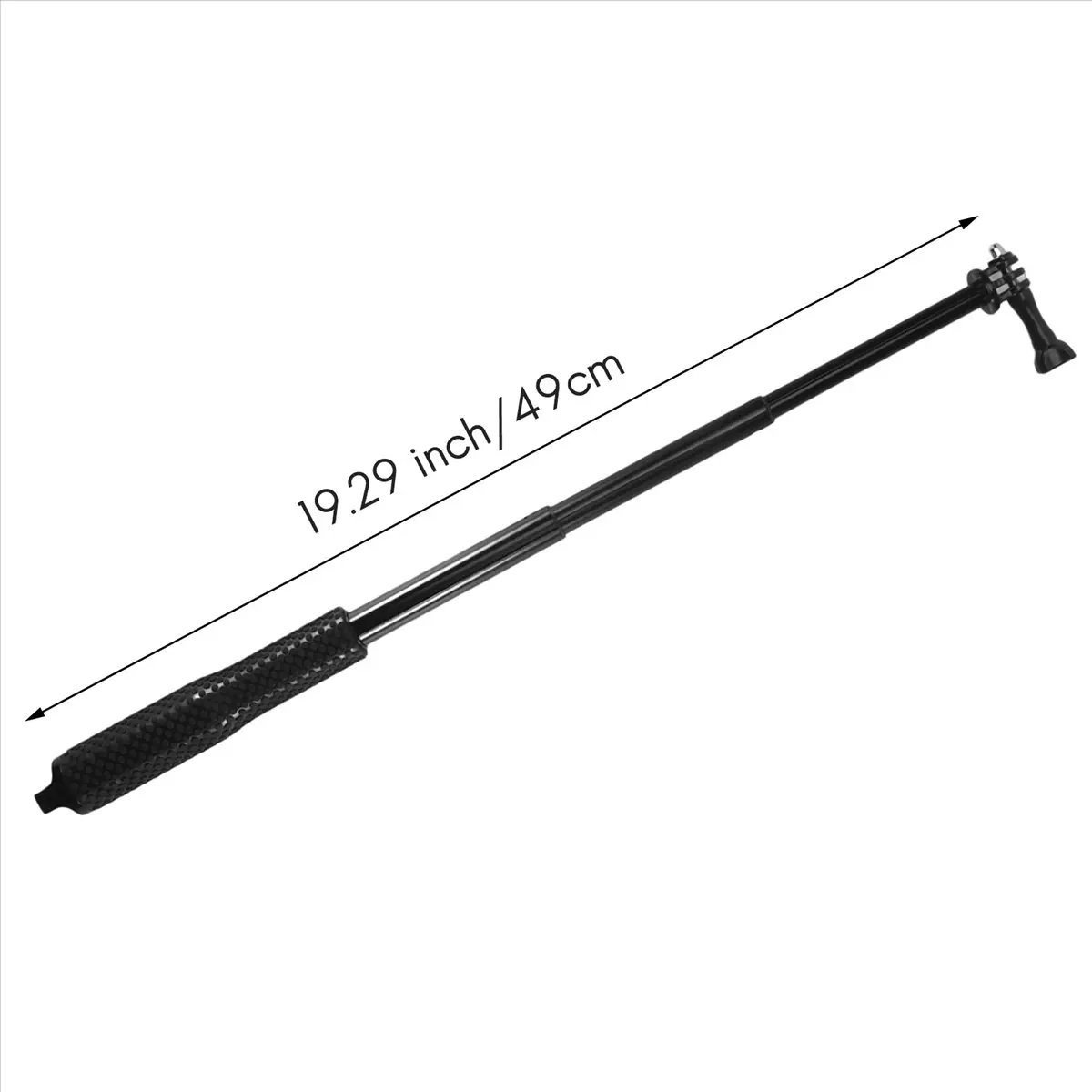 M05K 48cm 방수 핸드헬드 수중 스포츠 셀카봉, 고프로 히어로 9 8 7 6 5 4 3 오즈모 액션용 연장 가능, 블랙