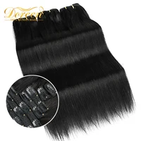 Doreen Série Volume 160G 200G 240G Extensions de Cheveux Humains Brésiliens Remy Lisses à Clipser, Tête Complète 10 Pièces, 14 à 24 Pouces 2