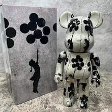 

High version Bearbricklys 400% 28cm Balloon Girl Pvc Action Figures Blocks Bear Doll Decoration Models Friend Toy Christmas Gift
