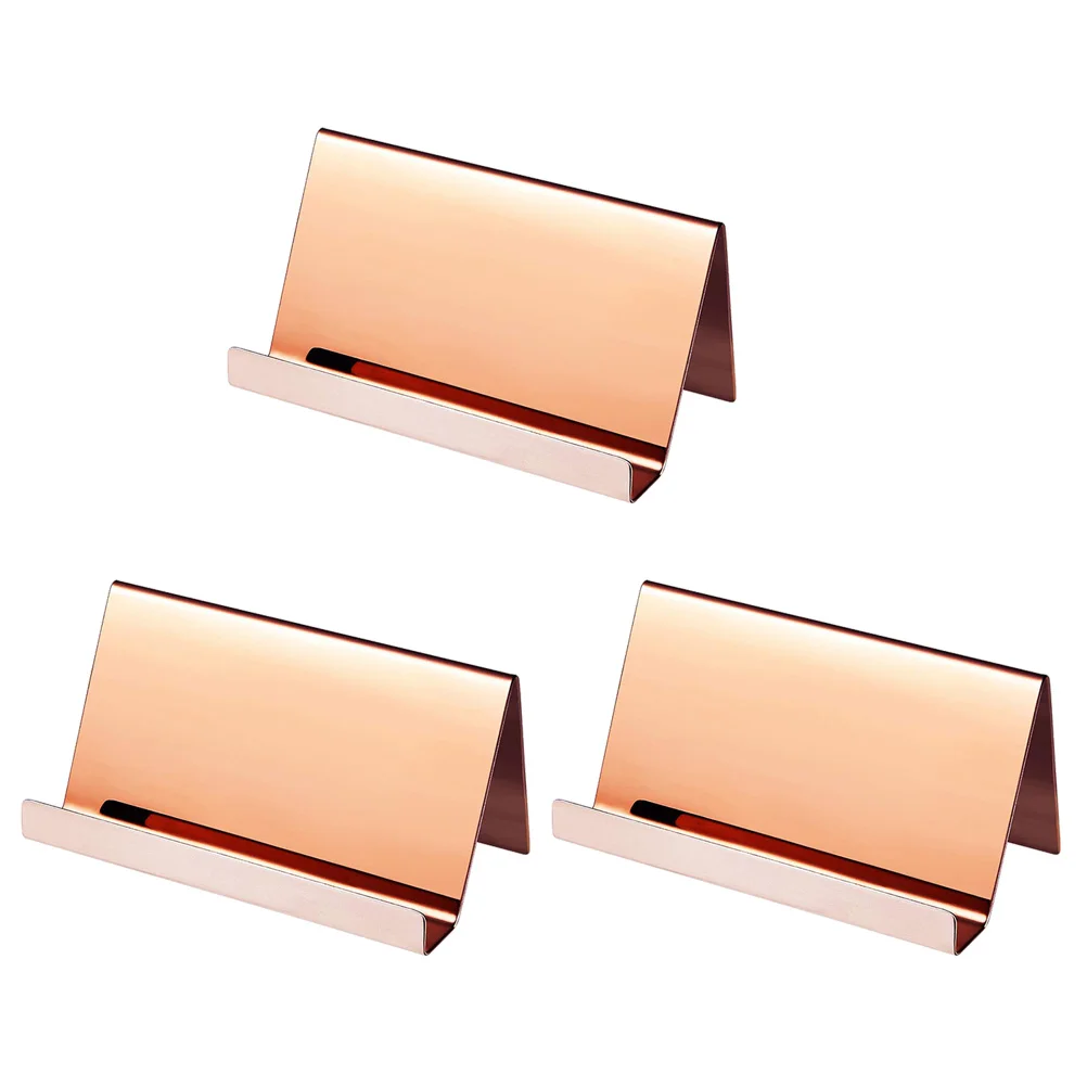 

3 шт., Многофункциональная подставка из нержавеющей стали для офиса (розовое золото)