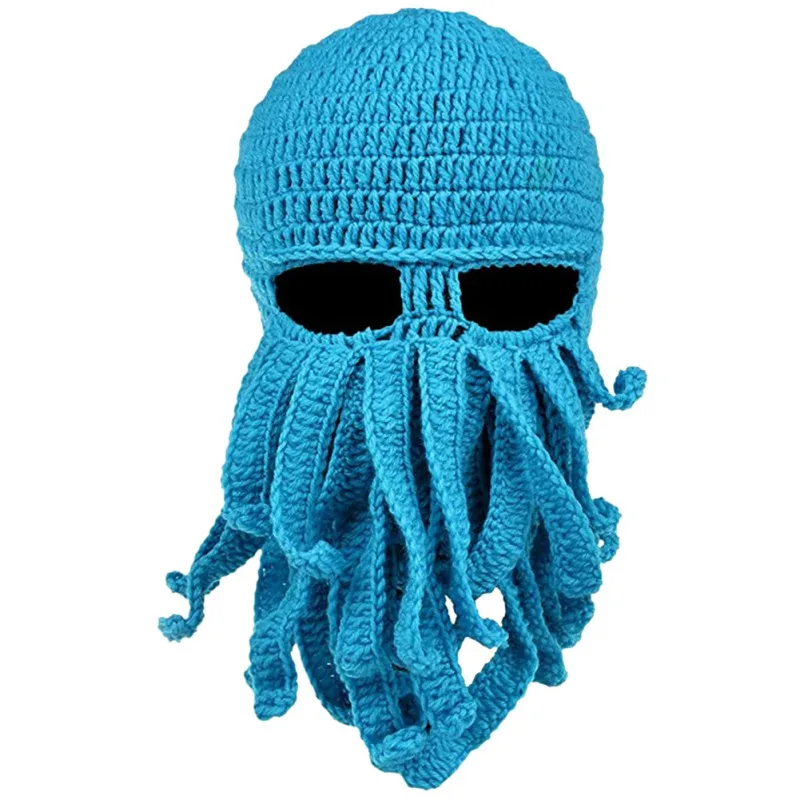 

Creative Fall Winter Knitted Warm Octopus Beanies Hat For Men Women Solid Color Outdoor Ski Cool Mustache Skull Cap