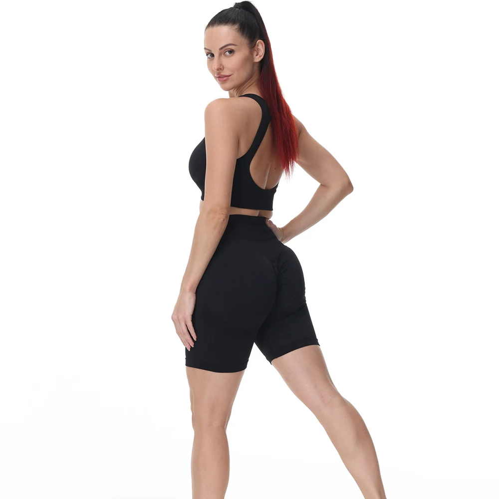 2022 Pantaloncini Da Corsa Donna Vita Alta Biker Gym Elastico Sexy Booty Scrunch Leggings Sportivi Fitness Peach Hip Lifting Yoga Bottom