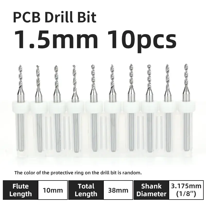 10pcs PCB Drill Bit Set Carbide Micro Drills For Printed Circuit Board 1/8" Fixed Shank Mini CNC Tungsten Steel Bits 0.1-3.175mm image 28