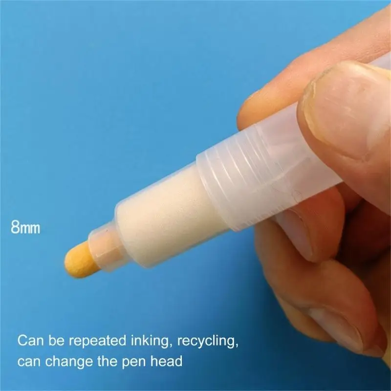 R53C 2개 빈 페인트 펜 평면 또는 원형 팁 그림용 리필 가능 빈 마커