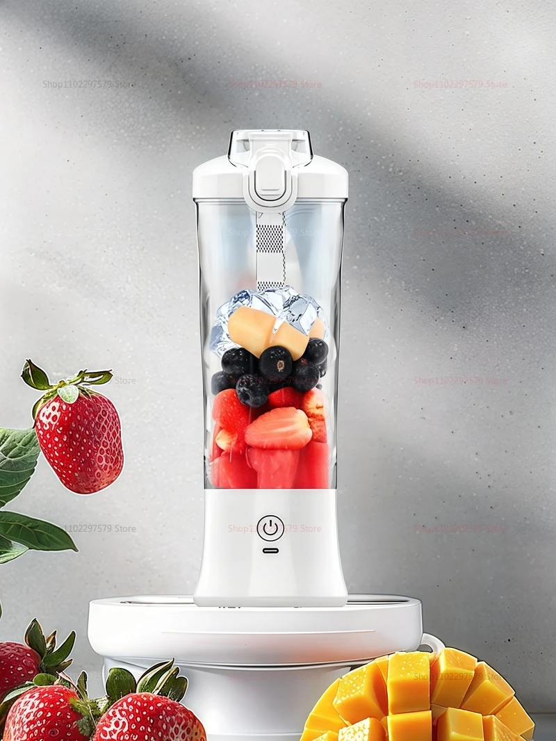 Portable Electric Juicer - USB Rechargeable 600ml Mixer for Milkshakes and Juice
