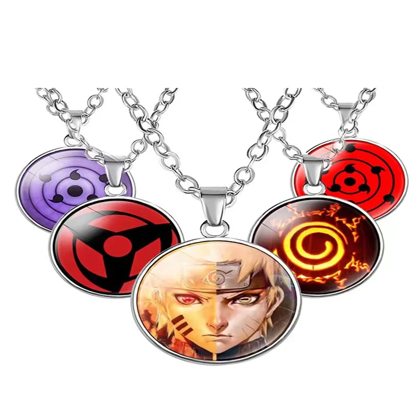 

Anime Naruto Sharingan Necklace For Men Chain Jewelry Accessories Uchiha Itachi Cosplay Pendant Kids Toys Cartoon Decor Gift