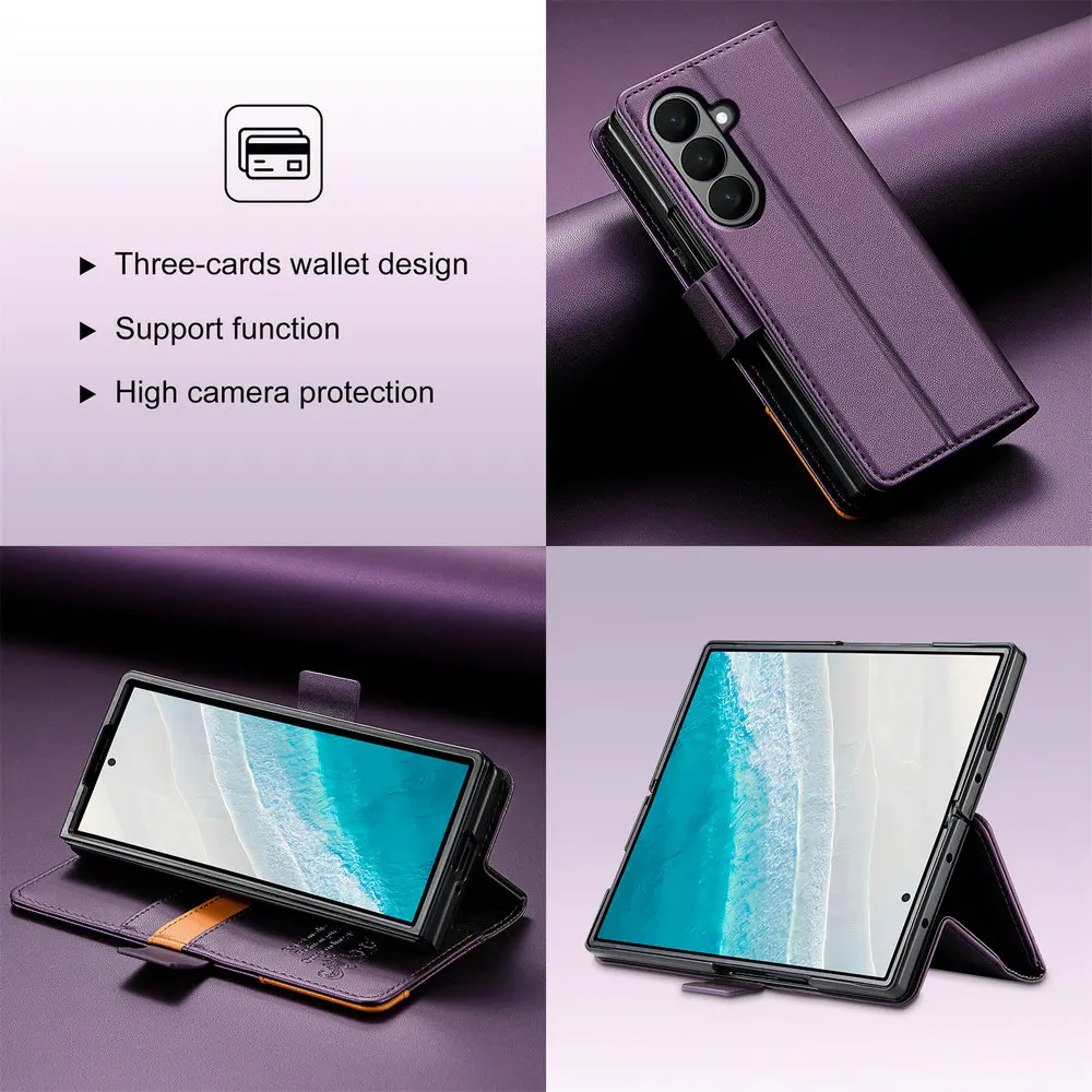 Luxuriöse Leder-Handyhülle für Samsung Galaxy Z Fold 8 Ultra 7 6 5 4 3 5G Fold7 Magnetische Flip-Buchhülle Business RFID-Geldbörsen-Cover – Detail 13