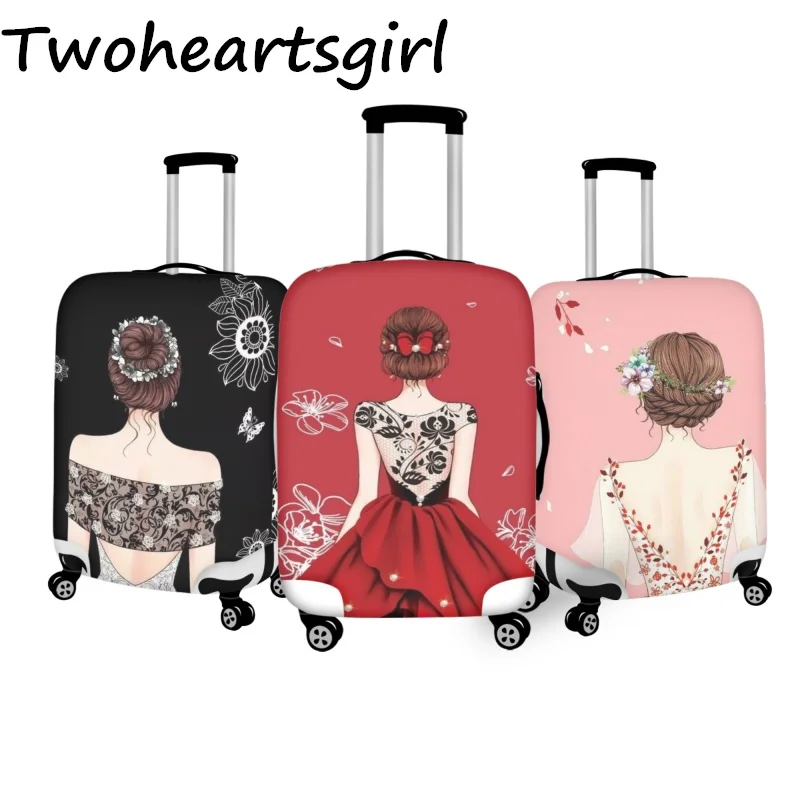 

Twoheartsgirl Stylish Girls Luggage Cover Stretch Suitcase Covers Protector Zipper Apply to 18''-32" Inch Case Travel Accessory