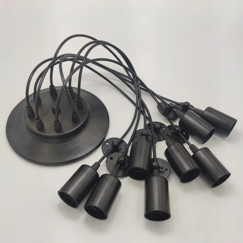Retro Pendant Lamp DIY Multiple Lamp Base E27 Black Cable 0.75mm Industrial Hanging Lamps Cafe Bar Spider Pendant Lights pendant lights pendant lamp chandelier lighting vintage pendant lights
