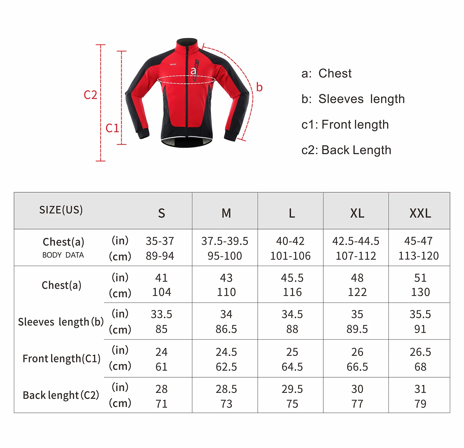 ARSUXEO Men's Winter Warm Cycling Jacket Windproof Thermal Fleece Breathable Waterproof Reflective Breathable MTB Clothing 20B