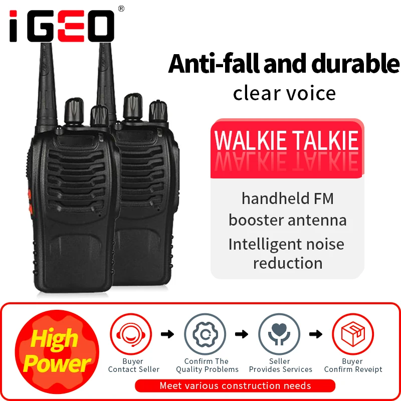 

2 pcs GPS Walkie Talkie FM Radio Six Bands Freq Copy Waterproof