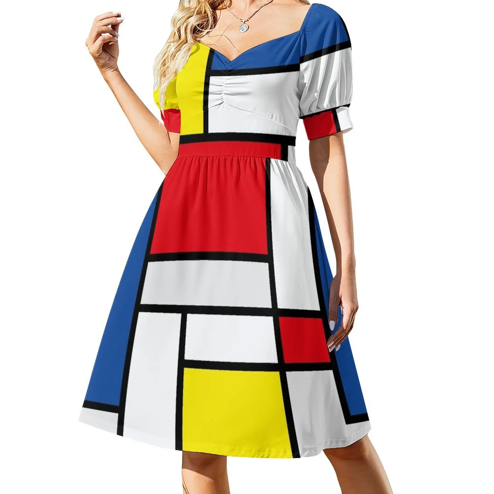 

mondrian minimalist de stijl modern art abstract design new Sleeveless Dress women clothes