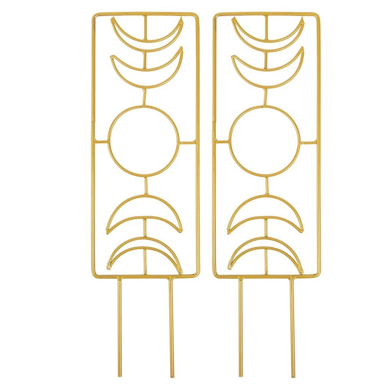

2 Pack 14 Inch Potted Plant Trellis Metal Moon Phase Houseplant Trellis Phase Houseplant Trellis (Gold)