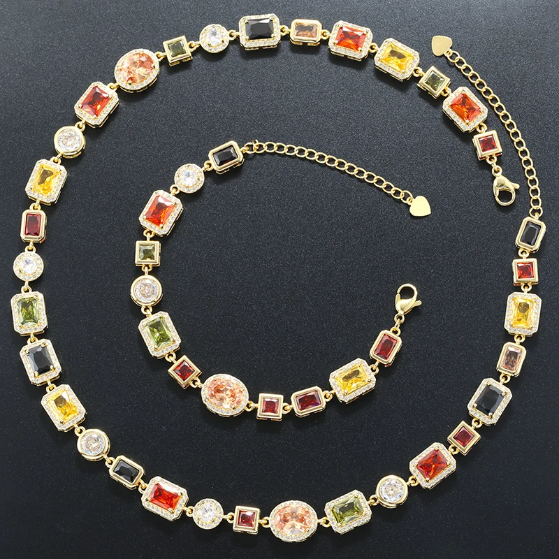 Set Di Braccialetti Colorati Con Pietre, Placcati In Oro 18kt, Per Donna, Ipoallergenici, Regolabili, Confezione Regalo