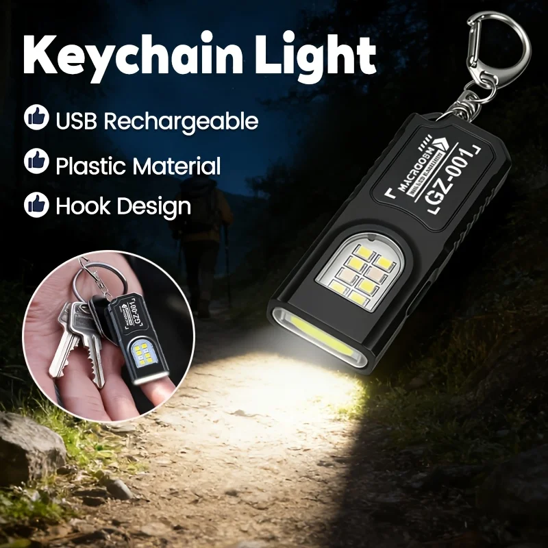 Rechargeable LED Keychain Flashlight - 550LM Portable Mini Torch with Magnet