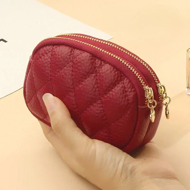 Fashion Women Mini Wallet Leather Female Purse Card Holder Coin Purse Short Wallets Small Purse Zipper Keychain Clutch Bag 3