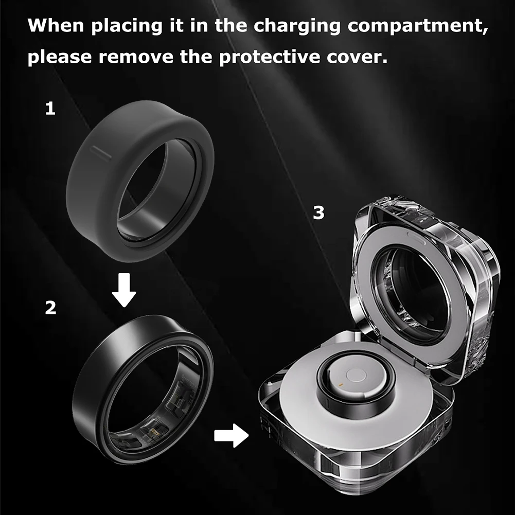 Per Samsung Galaxy Ring Custodia con anello elastico Custodia protettiva in silicone antigraffio Smart Ring Custodia protettiva per Galaxy Ring Size 5-13 - immagine 3