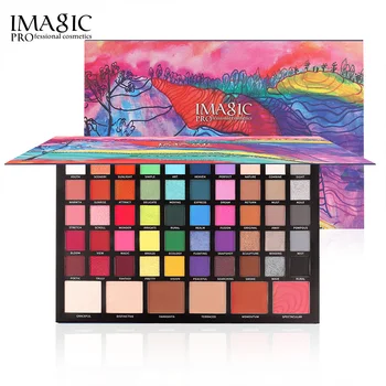 IMAGIC 아이섀도우 팔레트, 하이라이트 컨투어 블러쉬 아이섀도우, 오래 지속되는 방수 메이크업, 4in 1, 56 색