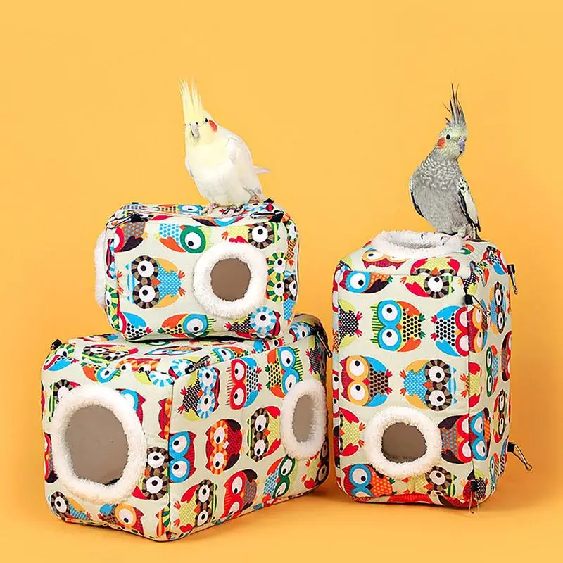 앵무새 둥지 집 두꺼운 새 침대 따뜻한 스너글 오두막, 빨 수 있는 새 둥지 집, 앵무새 은신처 침대, 앵무새 잉꼬용 수면 침대