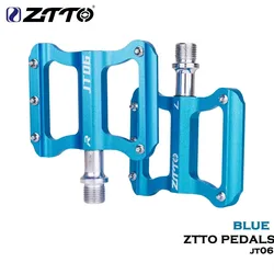 Ultralight Anti - Slip CNC Wide Platform Bike Pedals (JT06 Blue)