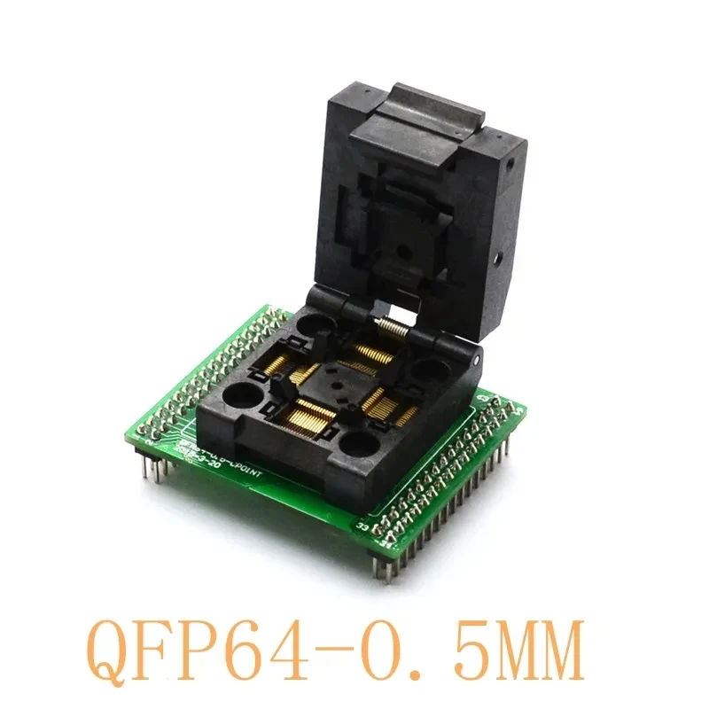 

TQFP64 QFP64 LQFP64 to DIP64 Clamshell Programmer Socket Pitch 0.5mm IC Body Size 10x10mm FPQ-64-0.5-06 Test Socket Adapter