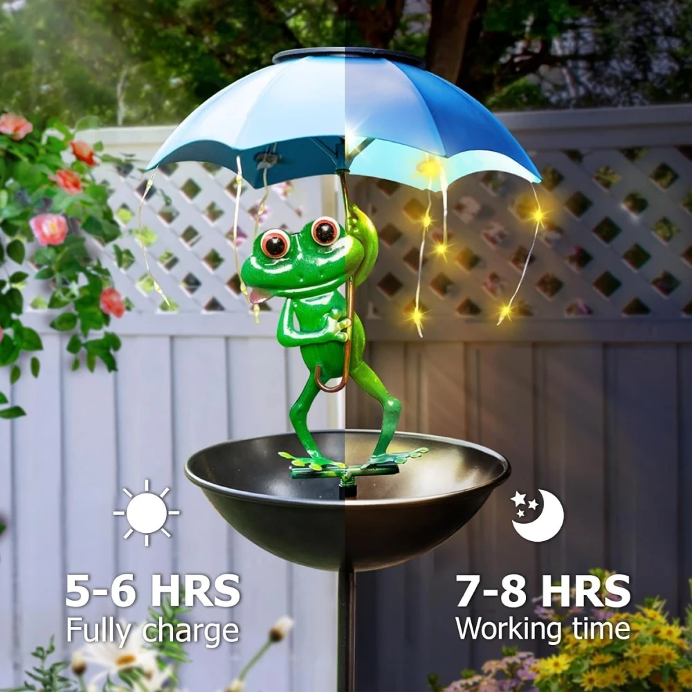 Solar Frog Garden Light Feeder 2