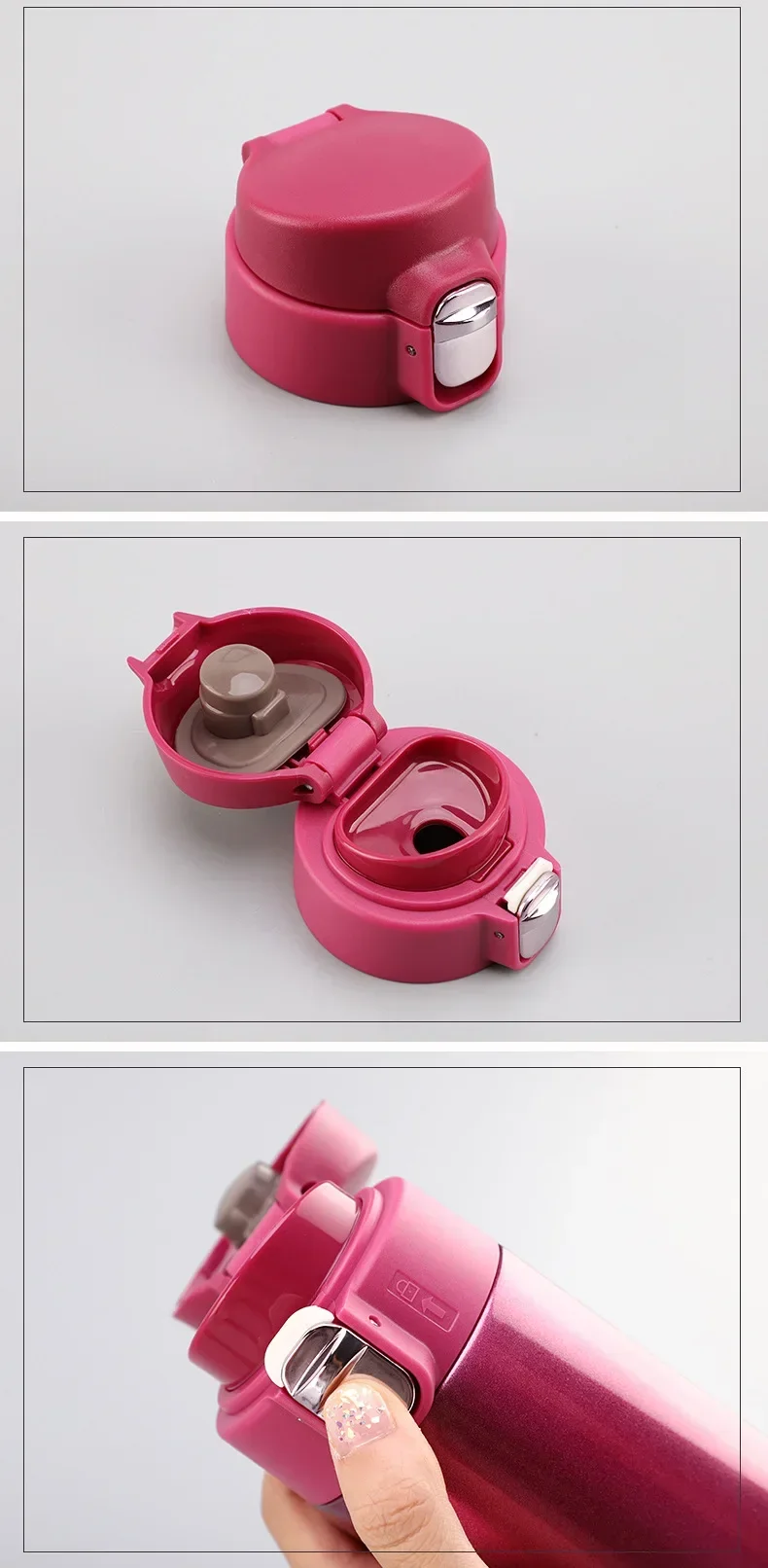 Stainless Steel Bouncing Cover Vacuum Flask Thermos Water Bottle