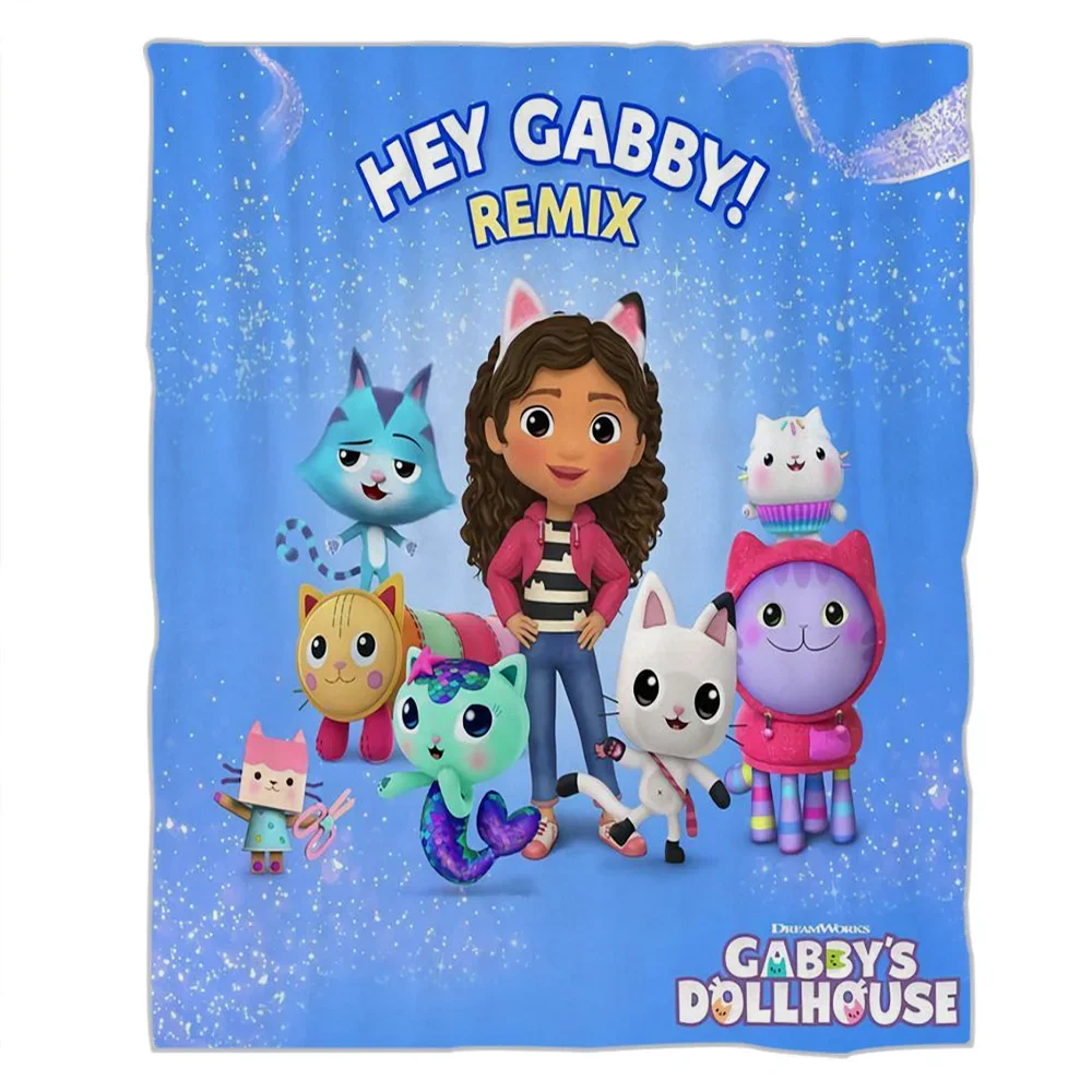 Gabbys’ Dollhouse Cartoon Blanket Flannel Throw Blanket for Kids Adult Lightweight Soft Blankets for Bed Sofa Airplane 100x150cm 6