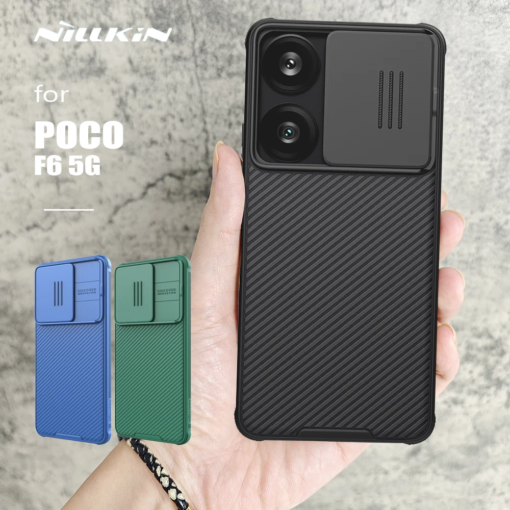 Nillkin 캠쉴드 하드 PC 360 뒷면 커버 슬라이드 카메라 보호 사생활 렌즈 케이스, 샤오미 Poco F6 5G 케이스 