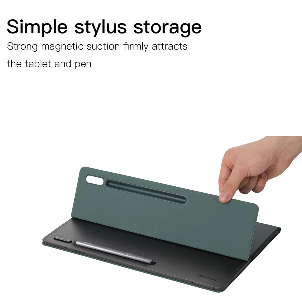 Magneti Case For Samsung Galaxy Tab S10 Plus Two Angles Stand Cover For S9 FE With Pencil Holder For S10 Ultra Auto Sleep Wake 3