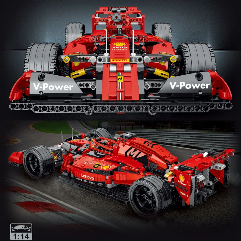 테크니컬 MOC XMORK 023005 초고속 레이싱 F1 자동차 모델, 빌딩 블록 브릭 퍼즐 장난감, 어린이 생일 선물, 1099PCs