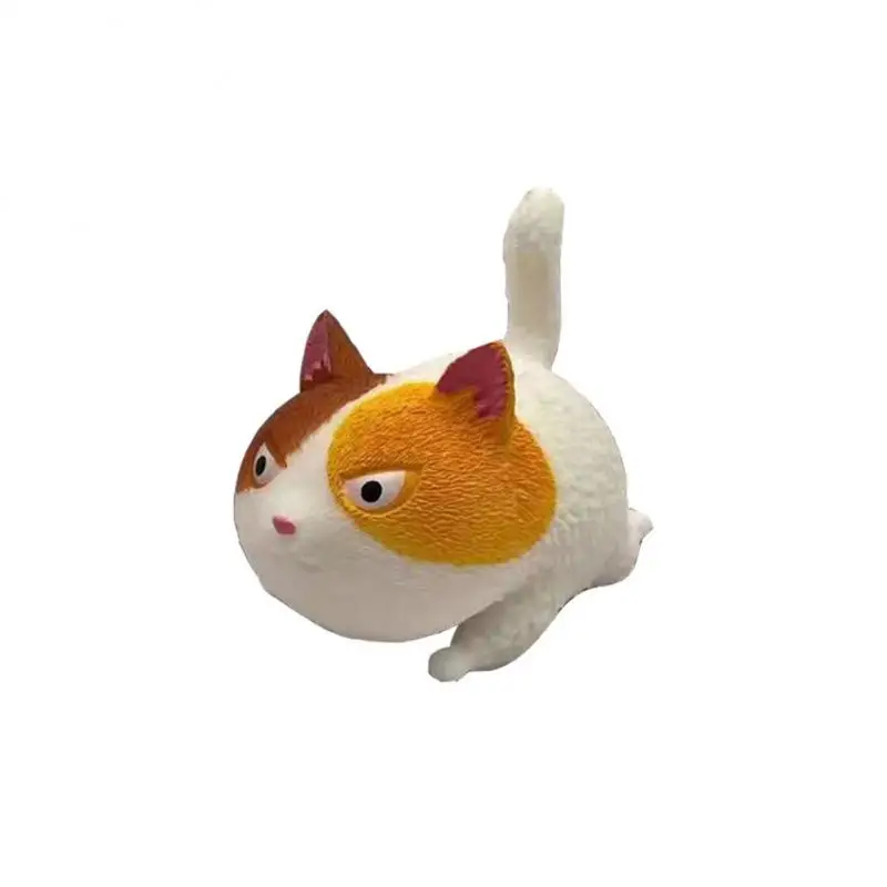 Pinch Angry Cat Fidget Squishy Toys Decompression Antistress Toys Cute Animal Orange Cat Puppet Squeeze Vent Toys For Children pea popper fidget toy