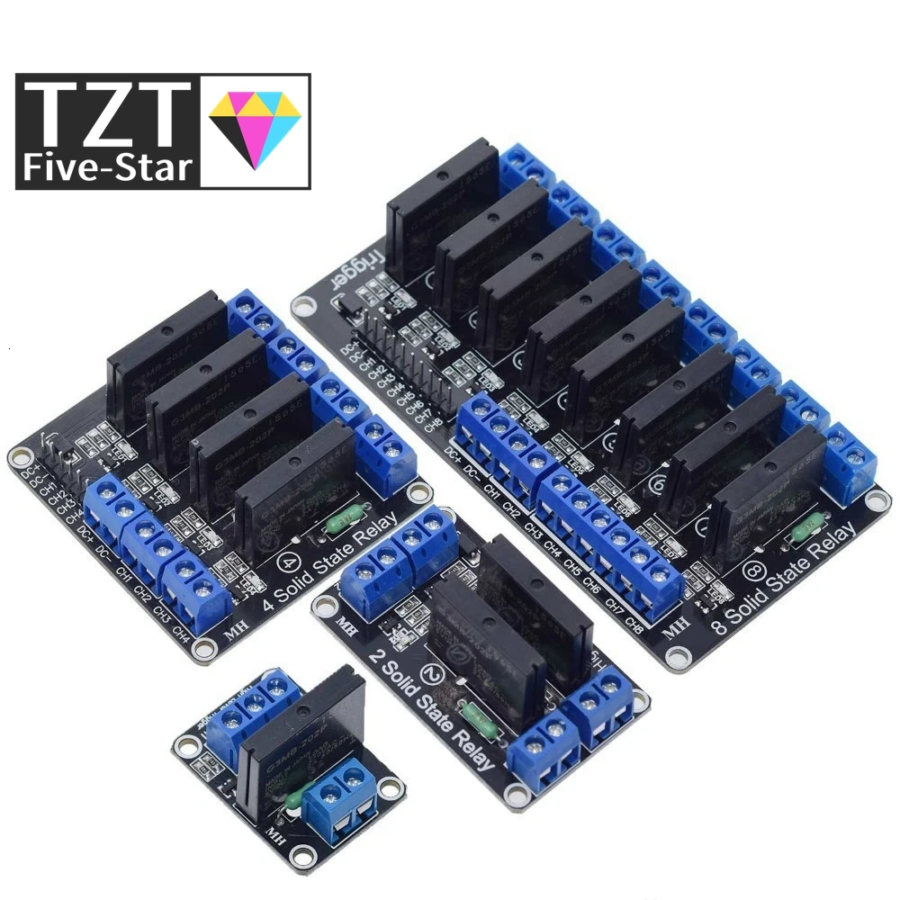 TZT 1/3PCS 5V Relais 1 2 4 8 Kanal Für OMRON SSR High Low Level Solid state Relais Modul 250V 2A Für Arduino