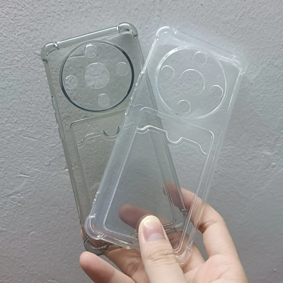 Transparent Card Slot Wallet Soft TPU Phone Case Cover