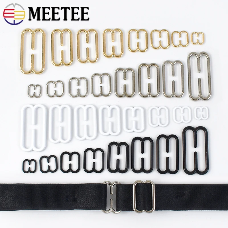 

50Pcs 6-25mm Metal Bra Strap Clip Underwear Shoulder Straps Adjustable Buckle Sling Dress Bikini Clamp Fixed Clasps Accessories