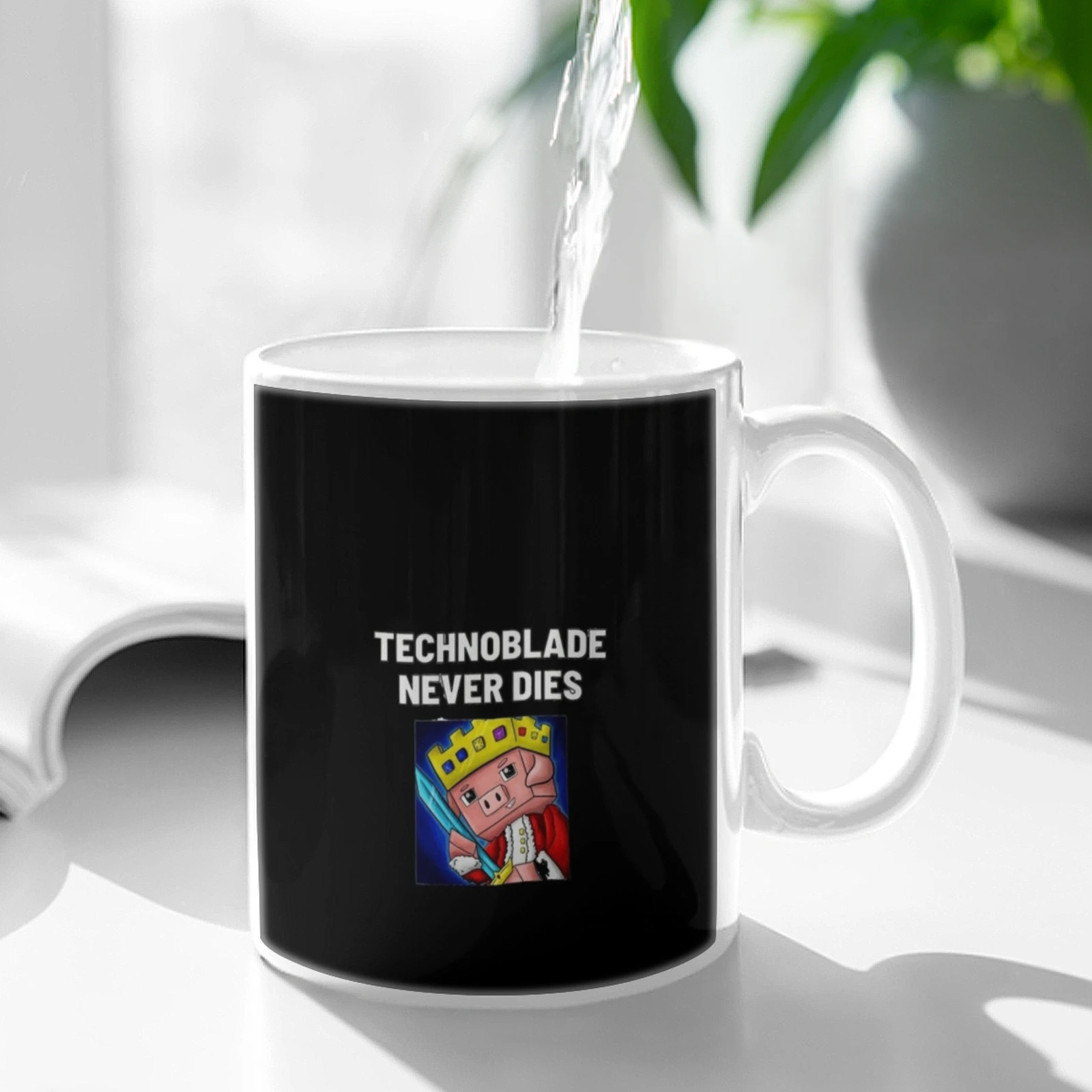 Technoblade Never Dies White Mug 11Oz Funny Ceramic Coffee Tea Milk Cups  Technoblade Pig Dream Team Techno Mcyt  Dream - AliExpress