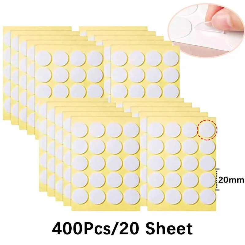 Candle Wick Stickers - Transparent Heat Resistant Double-Sided Adhesive for DIY Candle Making (400/100 Pack)