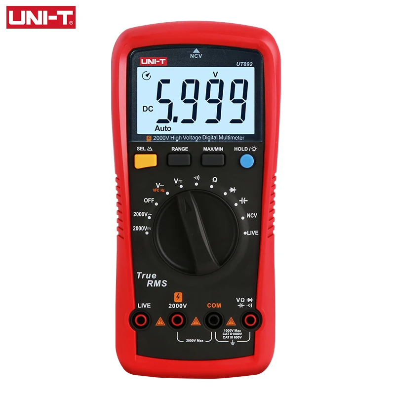 

UNI-T 2000V High Voltage Digital Multimeter UT892 For Mine AC DC Voltmeter 6000 Counts True RMS Capacitor Tester Frequency Meter